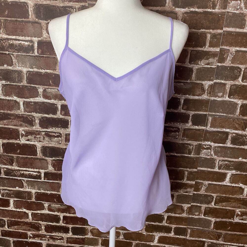 VTG Studio 1940 String Top Womens 14/16 Lavender Crinkle Sheer Fairy Lightweight